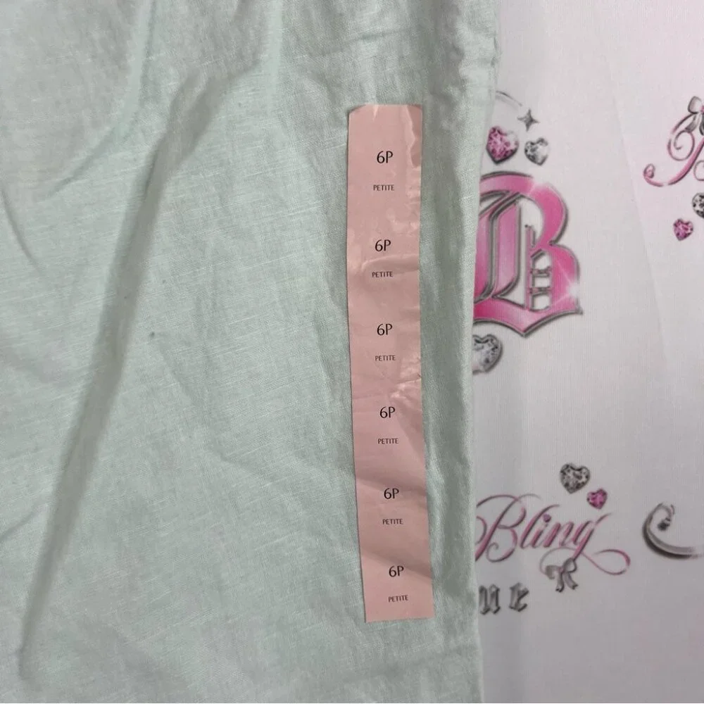 Banana Republic pants pastel mint blue Light Green Linen Trousers capri